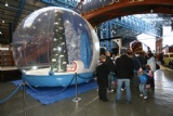 transparent life size snow dome with inflatable base