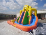 inflatable water slide with pool