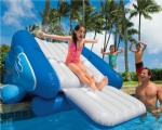 Inflatable water free fall slide