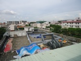 Gray inflatabale soccer football court without flooring