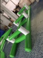 Customized inflatable hurdles for games