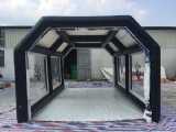 Moveable inflatable tent for car care